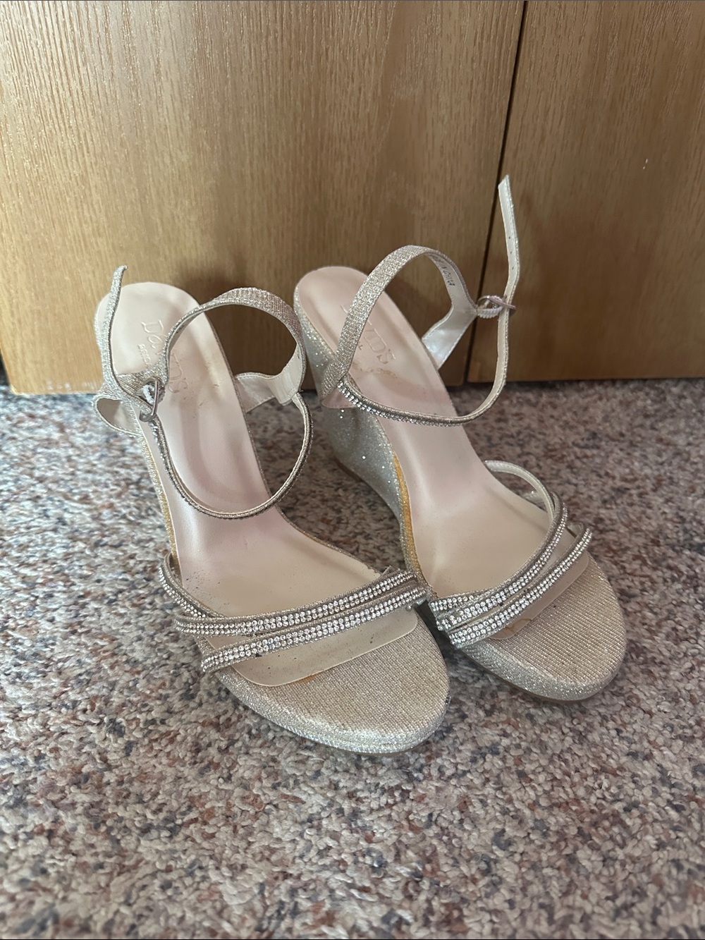 David’s Bridal Rhinestone High Heel Wedges
